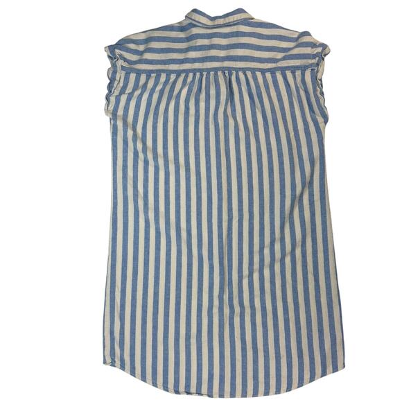 Old Navy XL Tall Button Down Dress Blue White Striped Sleeveless Casual - Picture 2 of 5